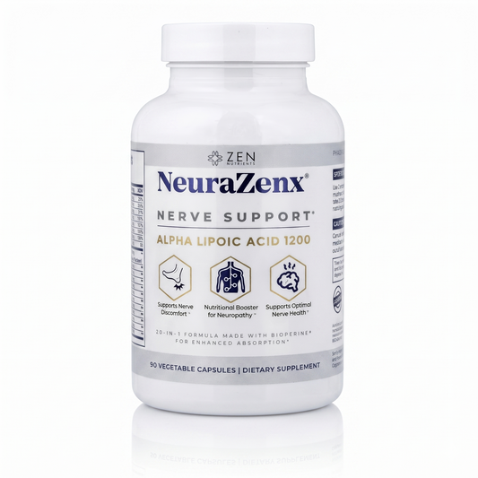 Neurazenx — Apoyo Nervioso Avanzado · Fórmula 20-en-1 con ALA 1200mg · Para Neuropatía, Hormigueo y Pérdida de Sensibilidad