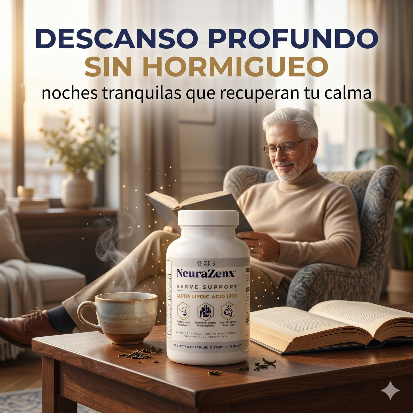 Neurazenx — Apoyo Nervioso Avanzado · Fórmula 20-en-1 con ALA 1200mg · Para Neuropatía, Hormigueo y Pérdida de Sensibilidad